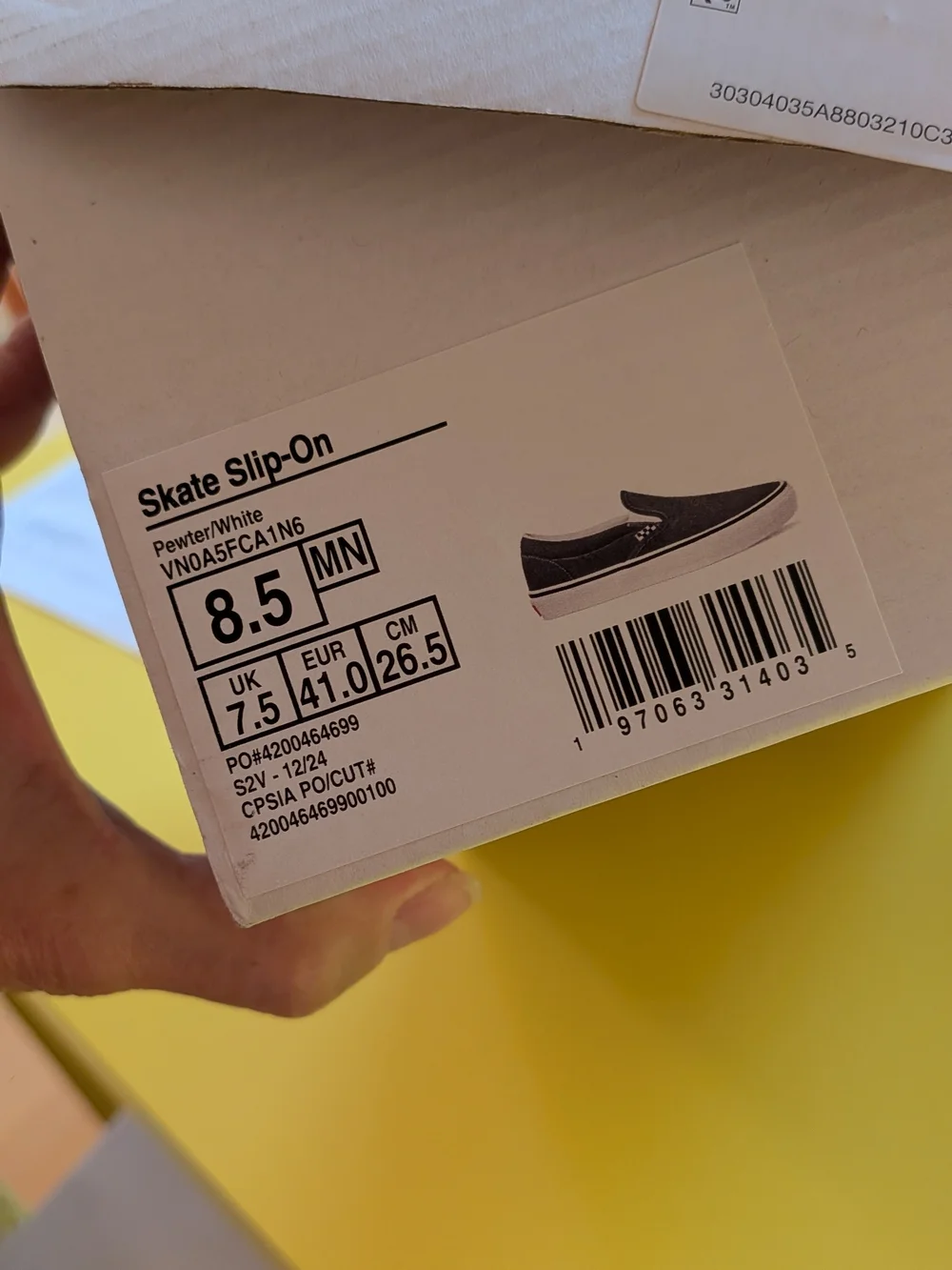 Vans Gray Slip-On Canvas Loafers with Checker Tab